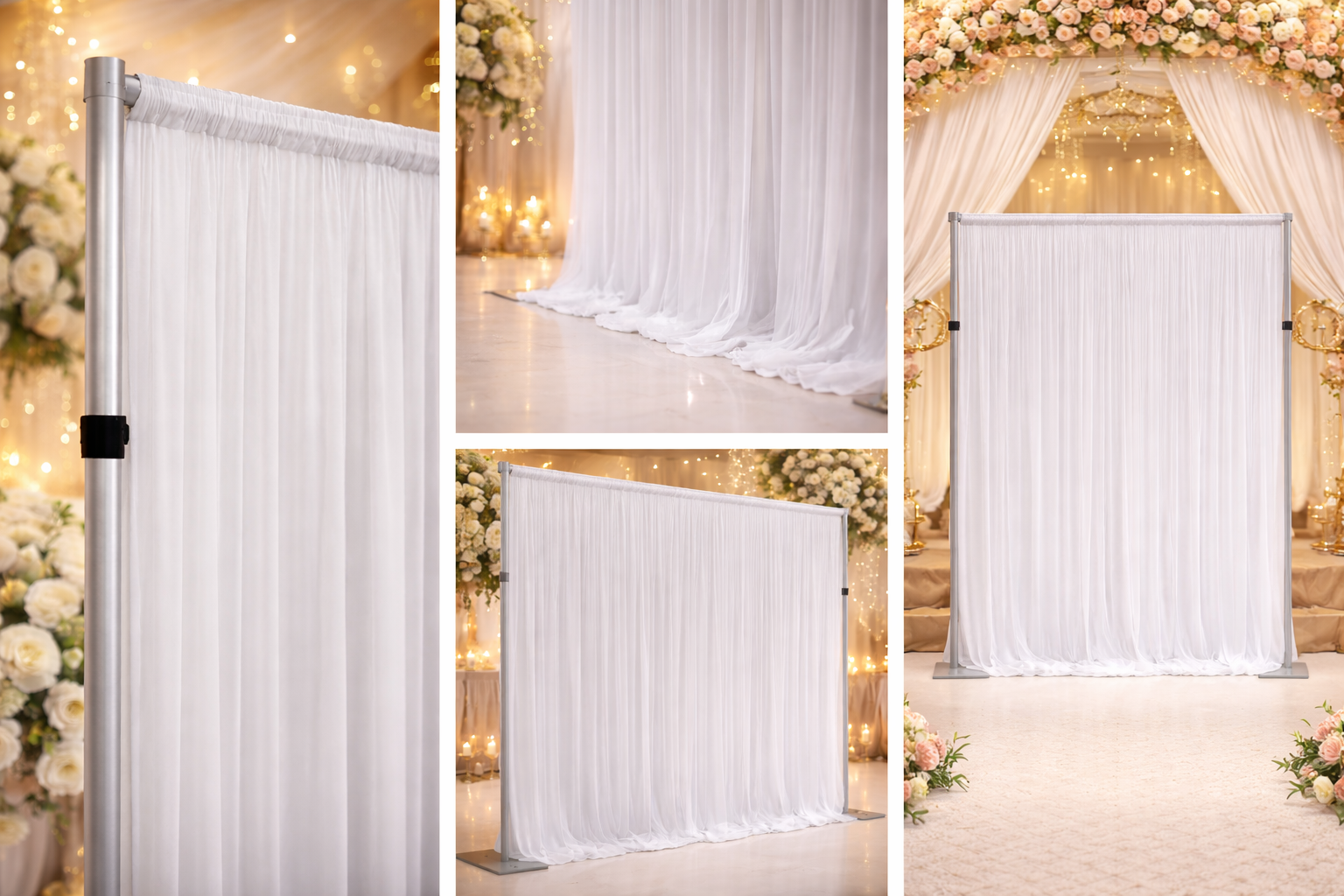 White Draped Backdrop Hire - Image 3
