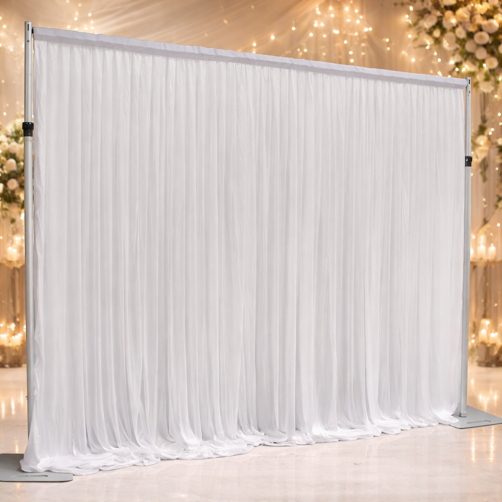 White Draped Backdrop Hire - Image 2