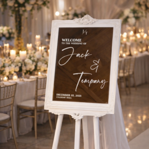 White Welcome Sign Hire