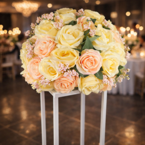 White Metal Flower Stand Hire