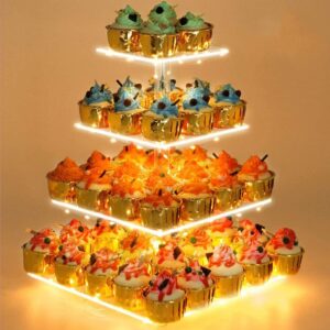 4-Tier Dessert Stand with LED Lighting