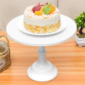 10" White Metal Cake Stand